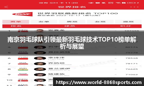 南京羽毛球队引领最新羽毛球技术TOP10榜单解析与展望